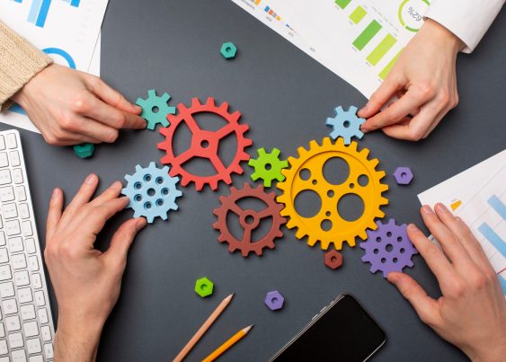 still-life-business-roles-with-various-mechanism-pieces